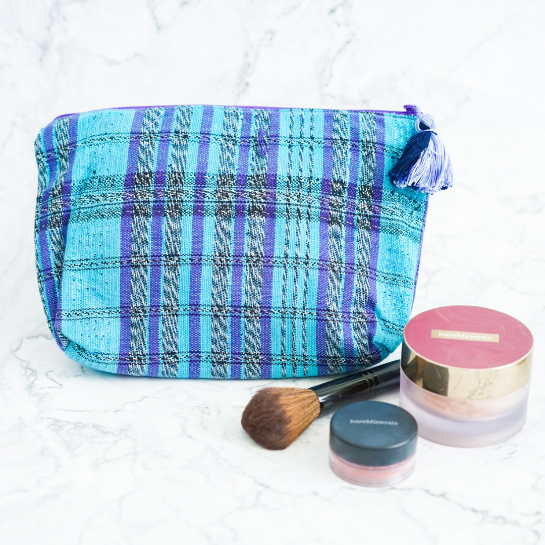 Plastic-Lined Cosmetic Travel Bag